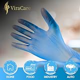 ViraCare Blue Vinyl Gloves Medium 1000pk Latex Free Powder Free Non-Sterile view 2