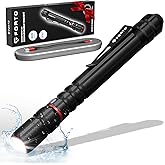 FORTO Rechargeable Pen Light Flashlight, 400 Lumens Small Pocket Flashlight with Clip, IP67 Waterproof, 2 Light Modes, 3-Colo