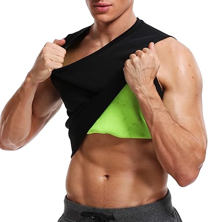 MISS MOLY Sauna Weste Shirt Herren Hot Shapers Vest Neopren Tank Top zum Abnehmen Bodyshape Schwitzanzug Unterhemd Trainer Sh