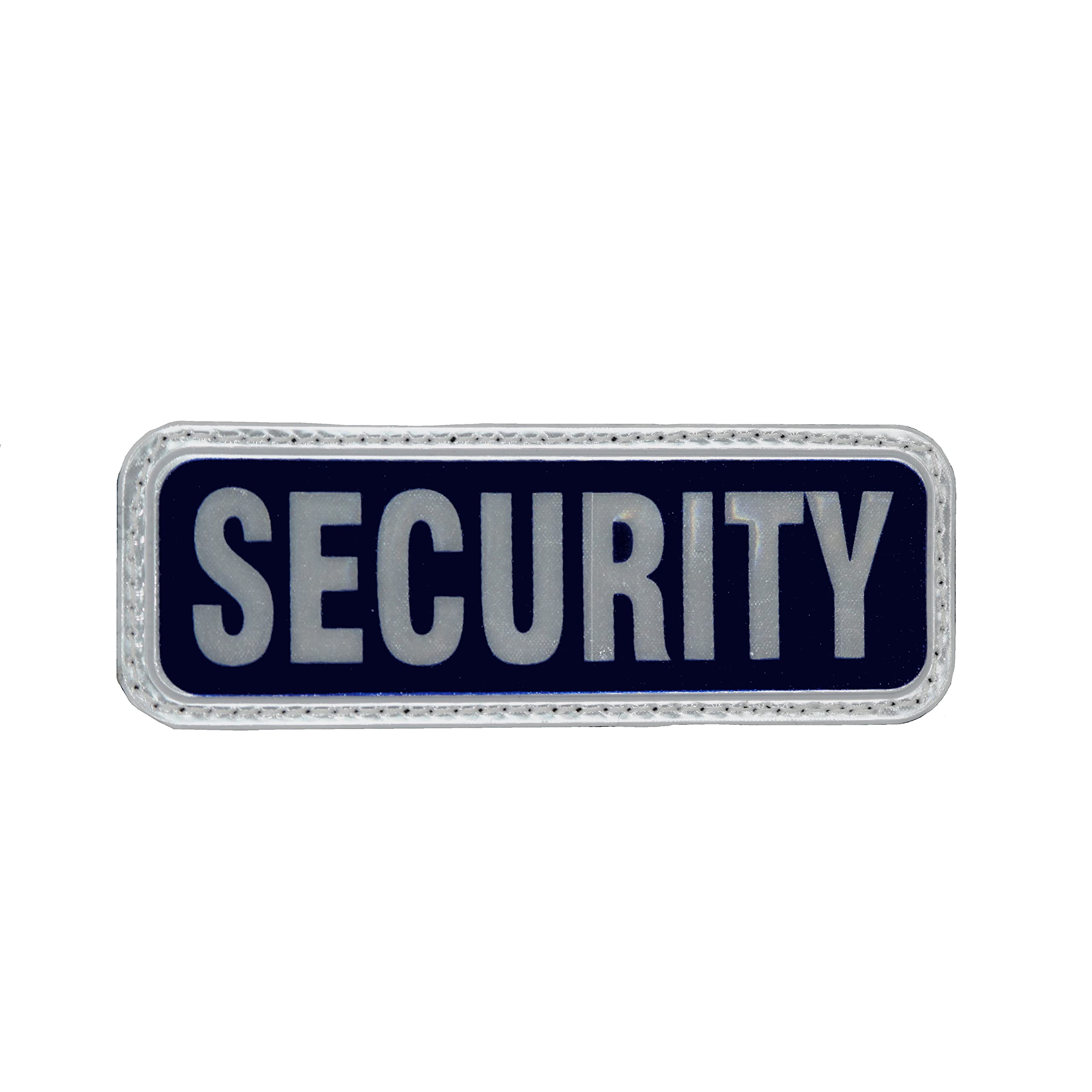 Small Dark Blue Reflective Security Badge with Front Hook and Loop Security Patch | Encapsulated |