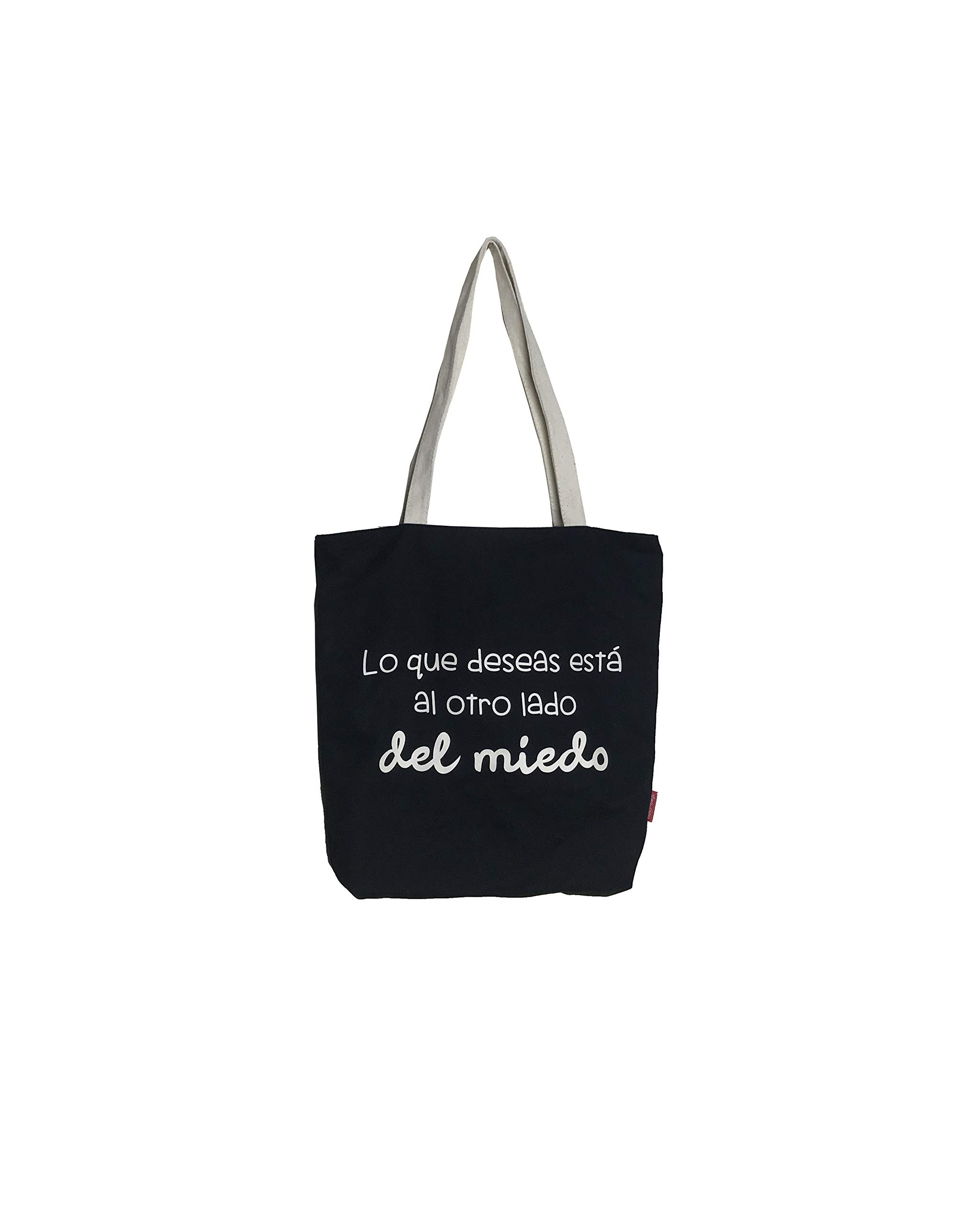 Econanos Hellobags2019 Canvas & Beach Tote Bag, 38 cm, Black (NEGRO)