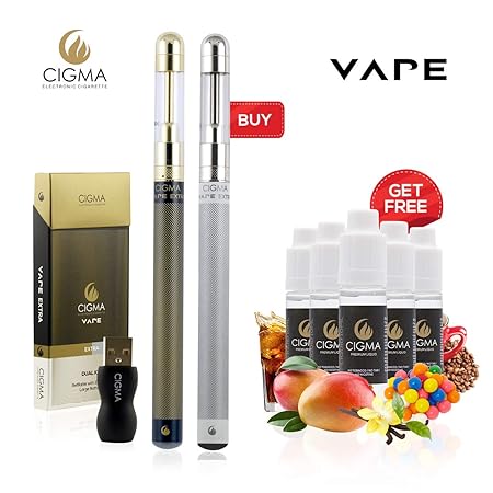 Cigma Vape Dual Extra - Weltweit kleinste Nachfüllbare wiederaufladbare E-Zigarette - Starter-Set für Vaping-E-Shisha - Grati
