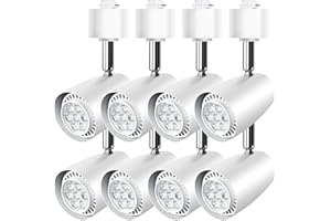 AOAXL 7W H Type Track Lighting Heads, 4000K Neutral White GU10 Base Adapter Dimmable Bright LED Track Lighting for Kitchen Accent Exhibition(8 Pack)