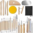 Amrules Clay Tools Kit, 31 PCS Pottery Tools, Practical Polymer Clay Sculpting Tools Kit, Air Dry Clay Tools Set for Beginner, Adults, Pottery Craft, Carving, Drawing, Molding, Modeling, Shaping