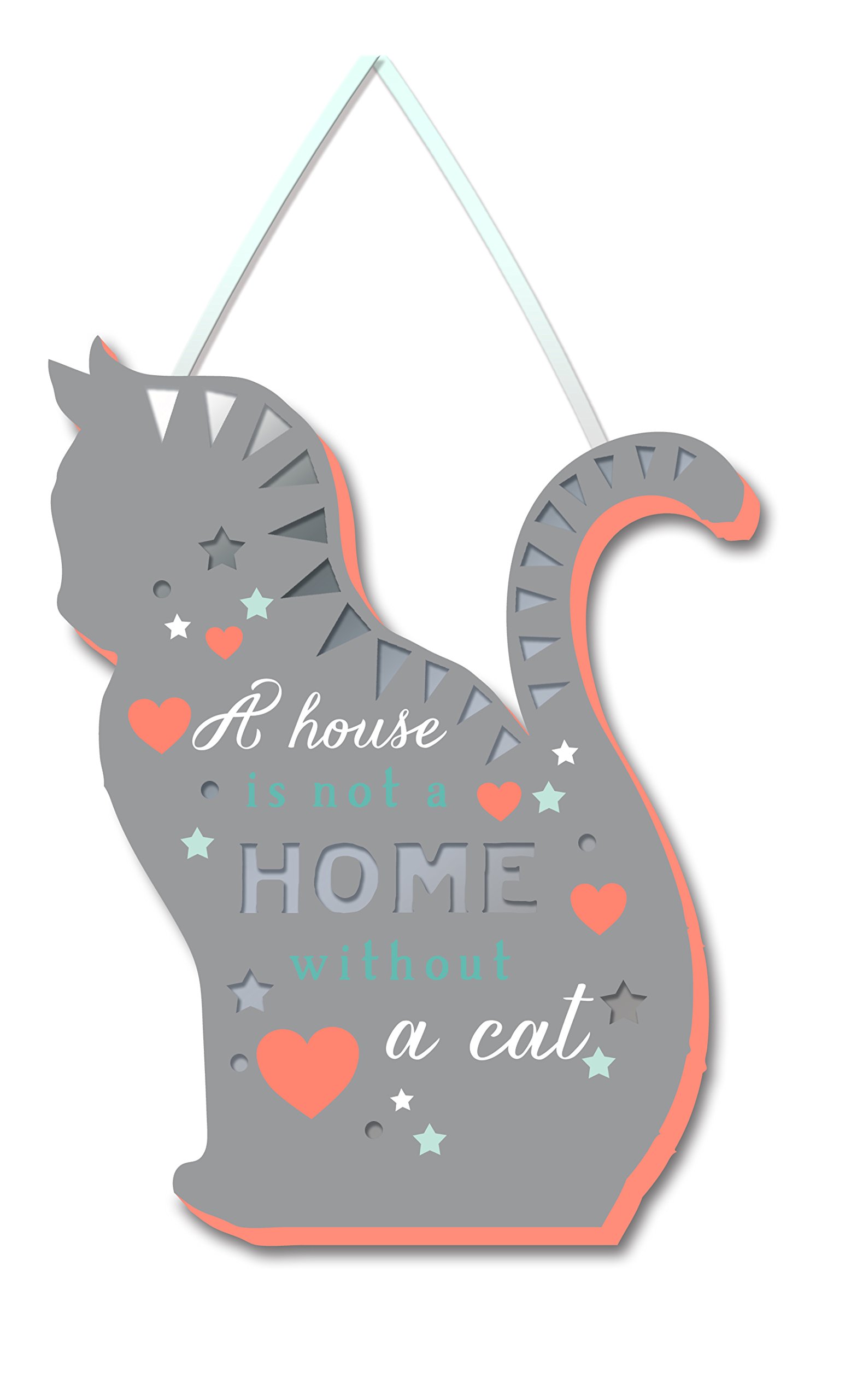 A house is not a Home without a Cat Mirror Mirror Wooden Plaque