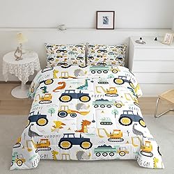 Cartoon Car Kids Comforter Set King, Excavator