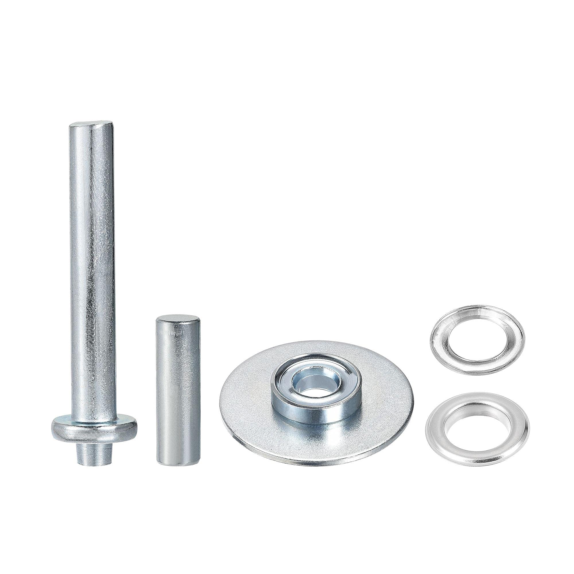sourcing map Grommet Tool Kit 15 Sets 1/2" Copper Eyelets with 3pcs Setting Tools, 12mm Inside Dia. Silver Tone