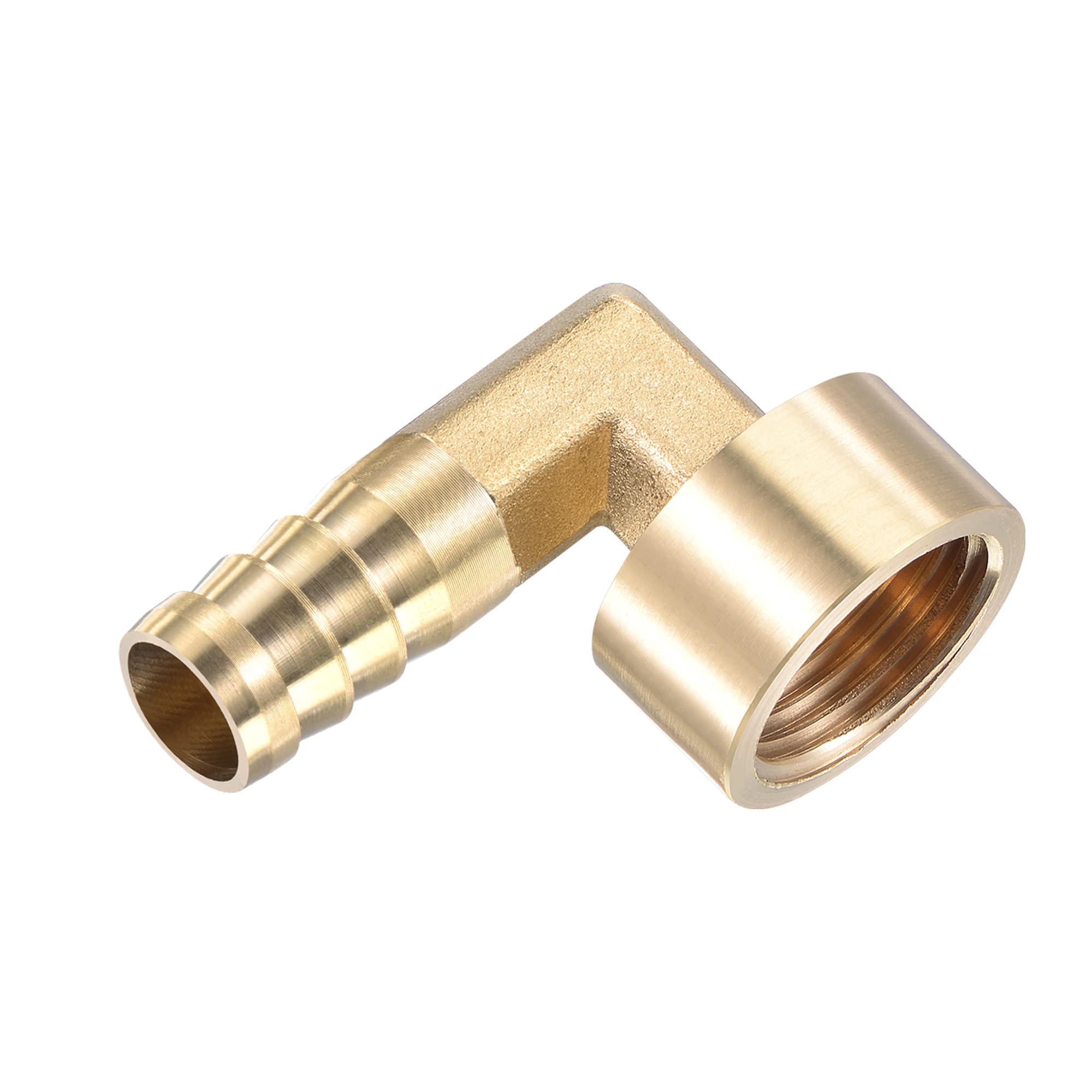 M METERXITY Brass Hose Barb Fittings - 90 Degree Elbow Brass 14mm Barb Connector Apply to Water Fuel (G1/2 Female Pipe)