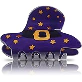JazSwirl Mini Witch Hat Hair Clip for Women, 2.95 x 1.77 In Purple PVC Witch Hat Hair Claw Clip, Halloween Hair Clip for Cosplay Parties