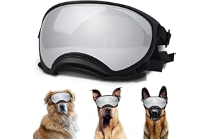 NICERINC PET Large Dog Sunglasses, Dog Goggles with Adjustable Strap UV Protection Winproof Dog Puppy Sunglasses, Suitable for Medium-Large Dog Pet Glasses, Dogs Eyes Protection