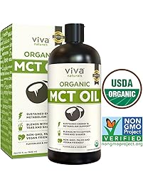 Viva Naturals USDA Organic MCT Oil (32 fl oz) &ndash; Made with 100% Organic Non-GMO Coconuts, Keto Friendly and Paleo Diet Certified