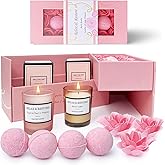 Empire Scented Candles & Bath Bombs Set, Gifts for Women, Birthday Gifts for Her, 20pcs Set Gifts for Her, Birthday Gift for Women with Rose Scented Soap Flowers