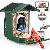 PeckCam Bird Feeder with Camera Solar Powered, AI Identify & Auto Capture with 32GB Card, 2K HD Live Video Smart Bird Feeder Camera Instant Notifications in Backyard, Gift for Bird Lovers