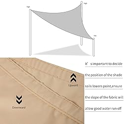 Jneaicn Shade Sail Waterproof Sun Canopy Triangle
