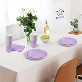PARTY GO 96 Pcs Purple Disposable Party Tableware Set 24 Guests view 5