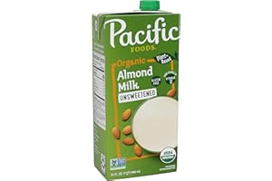 Pacific Foods Organic Unsweetened Almond Milk, Plant Based Milk, 32 oz Carton