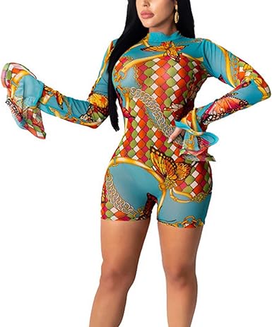 high neck bell sleeve wide leg jumpsuit with belt