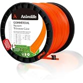 Anleolife .155" Commercial Square Heavy Duty Trimmer Line for Brush, 3 lb | 280 ft spool for briars, brambles, heavy weeds, rough edging, and high-capacity heads; cutter helps measure, cut, and reload.