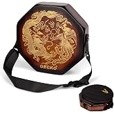 GECKO Octagonal Cajon Drum, Portable Hand Percussion Instrument with Detachable Strap &amp; Carry Bag, Birchwood Body &amp; Rich Sound