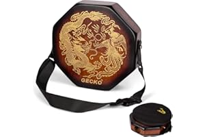 GECKO Octagonal Cajon Drum SD8S – Portable Hand Percussion Instrument with Detachable Strap & Carry Bag, Birchwood Body & Rich Sound