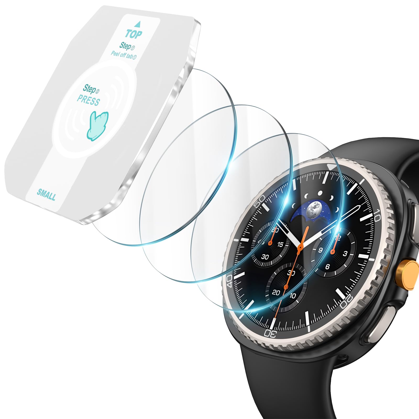 Misxi [3-Pack Tempered Glass Screen Protector with Auto Alignment Tool Kit, Compatible with Samsung Galaxy Watch 8 Classic 46mm, Ultra-Thin Shockproof Protection for Galaxy Watch8 Classic, Clear