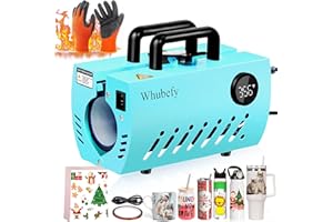 WHUBEFY 11-30 OZ Tumbler Heat Press Machine, Mug Heat Press DIY Sublimation for 11OZ 16OZ 20OZ Skinny Tumblers Glass/Ceramic/Aluminium Mug Coffee Cup 2.87-3.42in,Blue Cup Press with 20 Heat Papers/Tape/Gloves