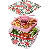 Bento Lunch Box Container for Kids Toddler Adults - Zog Salad Lunch Container with Spoon 4-Compartment, Meal Fruit Snack Pack