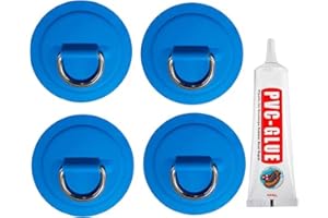 4Pcs D Ring Patch, Circular Stainless Steel for InflatableBoat | Stand-up Paddleboard PVC Patch, Multipurpose Stainless Steel
