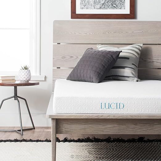 LUCID 5 Inch Gel Memory Foam Mattress DualLayered CertiPURUS