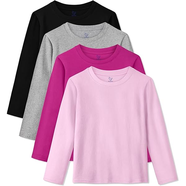 Amazon.com: HoeVou 5 Pack Girls Long Sleeve Shirts Cotton T-Shirts