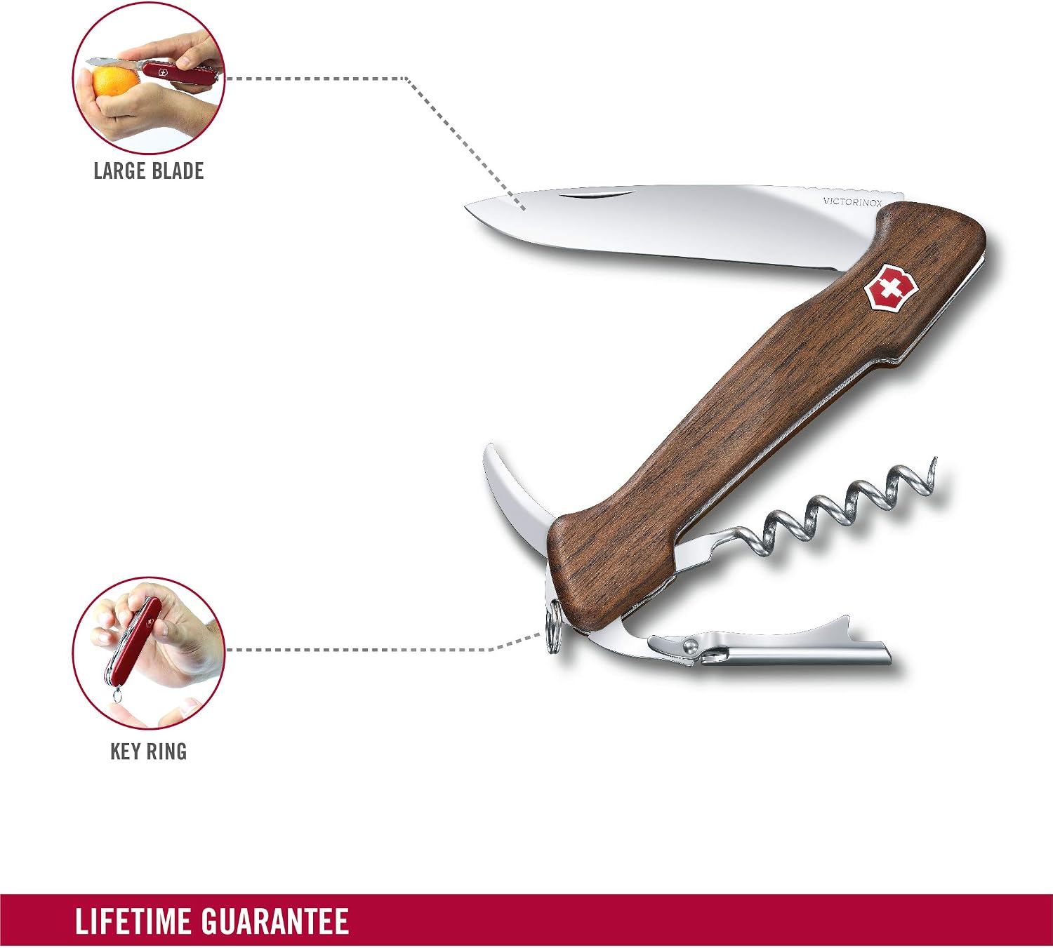 Victorinox Wine Master Swiss Army Knife, Large, Wine Opener, Multi Tool, 6 Functions, Bottle Opener, Corkscrew, Wood - Image 5