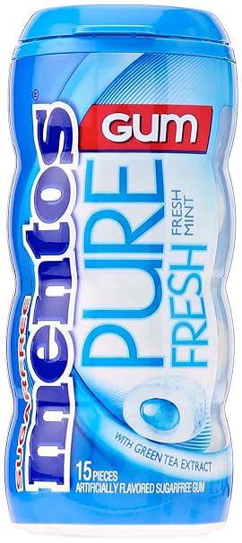 15pcs mentos chewing gum (sugar free): Fresh mint with Green tea extract (073390013936)