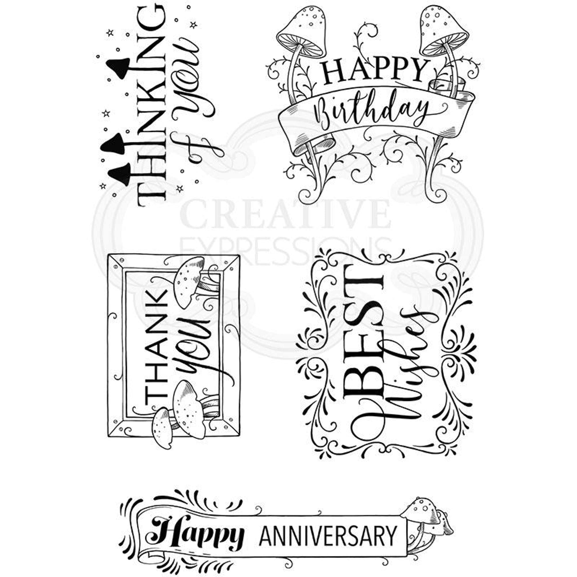 Pink Ink Designs - Decorative Sentiments - Clear Stamp Set