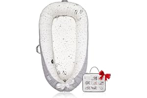 Meindoovm Baby Lounger | Organic Cotton Infant Lounger | Reversible, Adjustable & Portable Floor Lounger | Soft, Breathable, Washable Cover