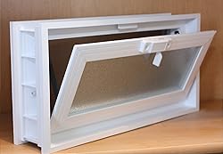 Glass Block Vent - 16x8 Vinyl Hopper Vent