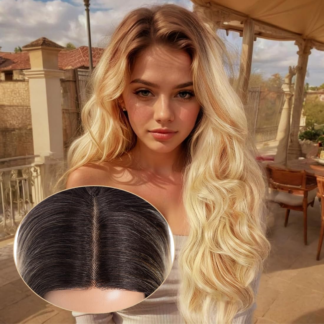 N BLE STAR 30 Inch Body Wave Wig Long Wig 13X4.5X1 Synthetic Lace Front Wig 180 Density black Flax brown Blonde Color Heat Resistant Fiber Hair Pre Plucked Wig TT6/613D