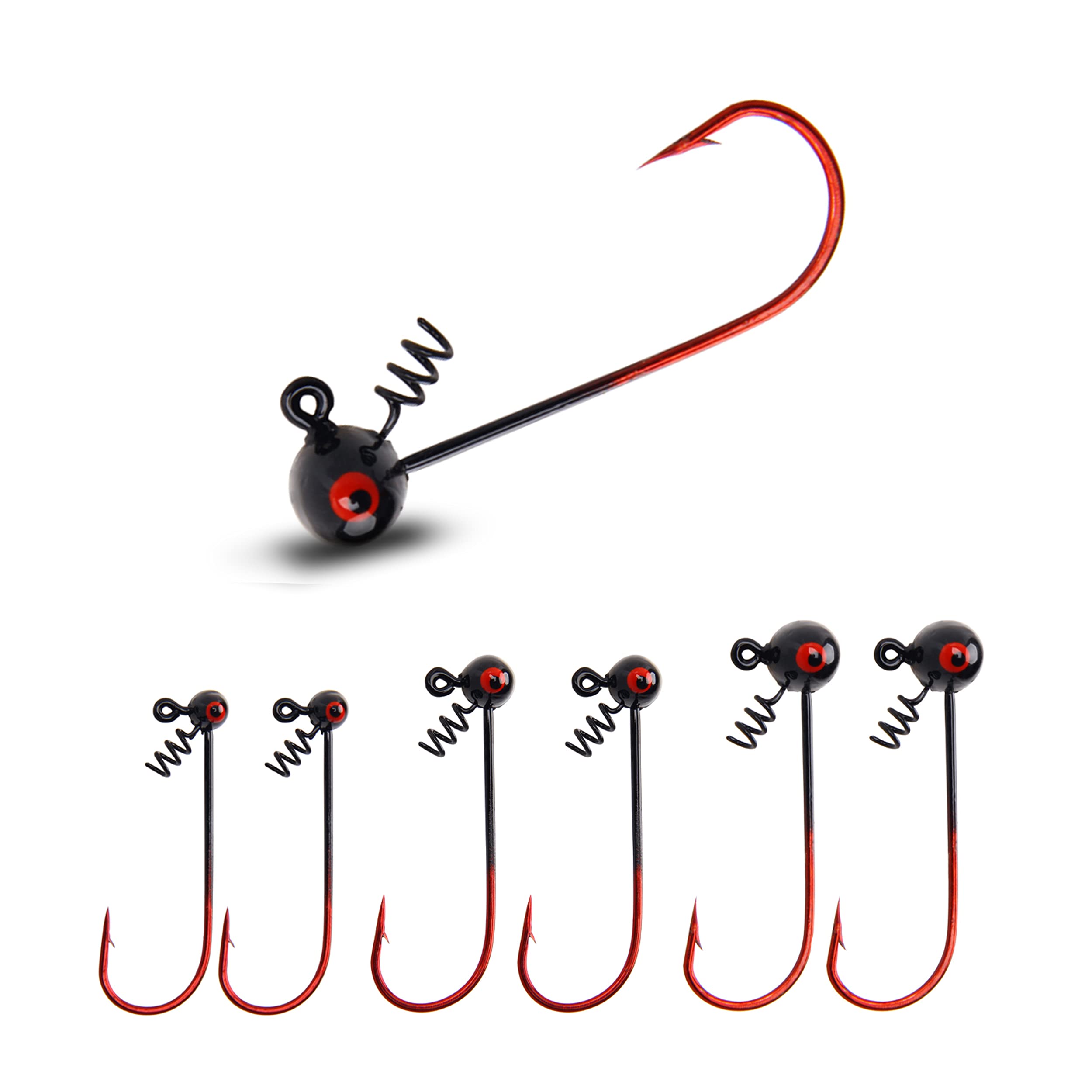 Shakyhead Jig Hooks Fishing Lures - 10pcs Football Jigs Head Wobble Head Jig with Screw Lock Barbed Hooks for Bass Fishing 1/16oz,1/8oz,1/4oz (1/4oz-10pcs)