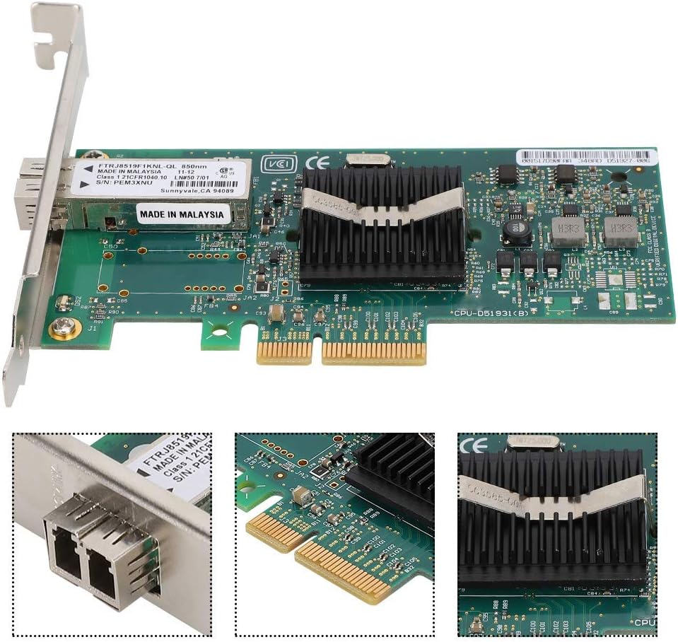 Diyeeni 4 LED Indicators Gigabit Network Card for Intel 82572