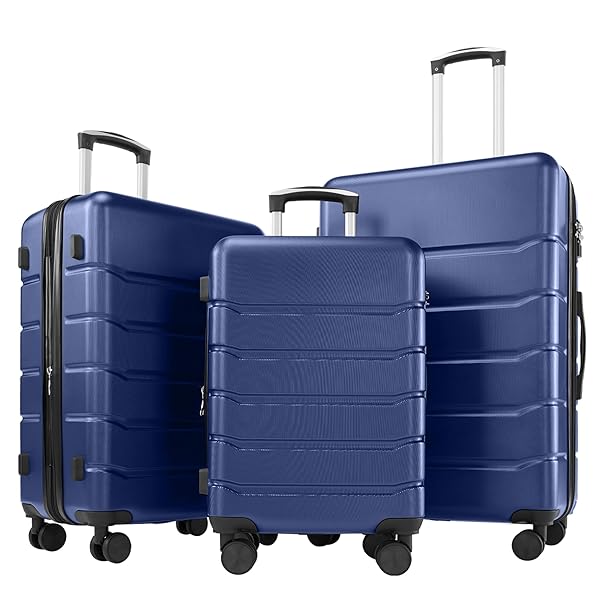 OLIXIS 3-PIECE LUGGAGE SET, 20/24/28 INCH HARDSIDE SUITCASES...
