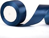 ZSYIULIA 50mm Navy Satin Ribbon 22m Wide Gift Wrap Thick Dark Blue