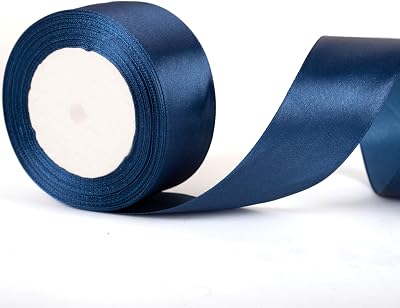 ZSYIULIA 50mm Navy Satin Ribbon 22m Wide Gift Wrap Thick Dark Blue