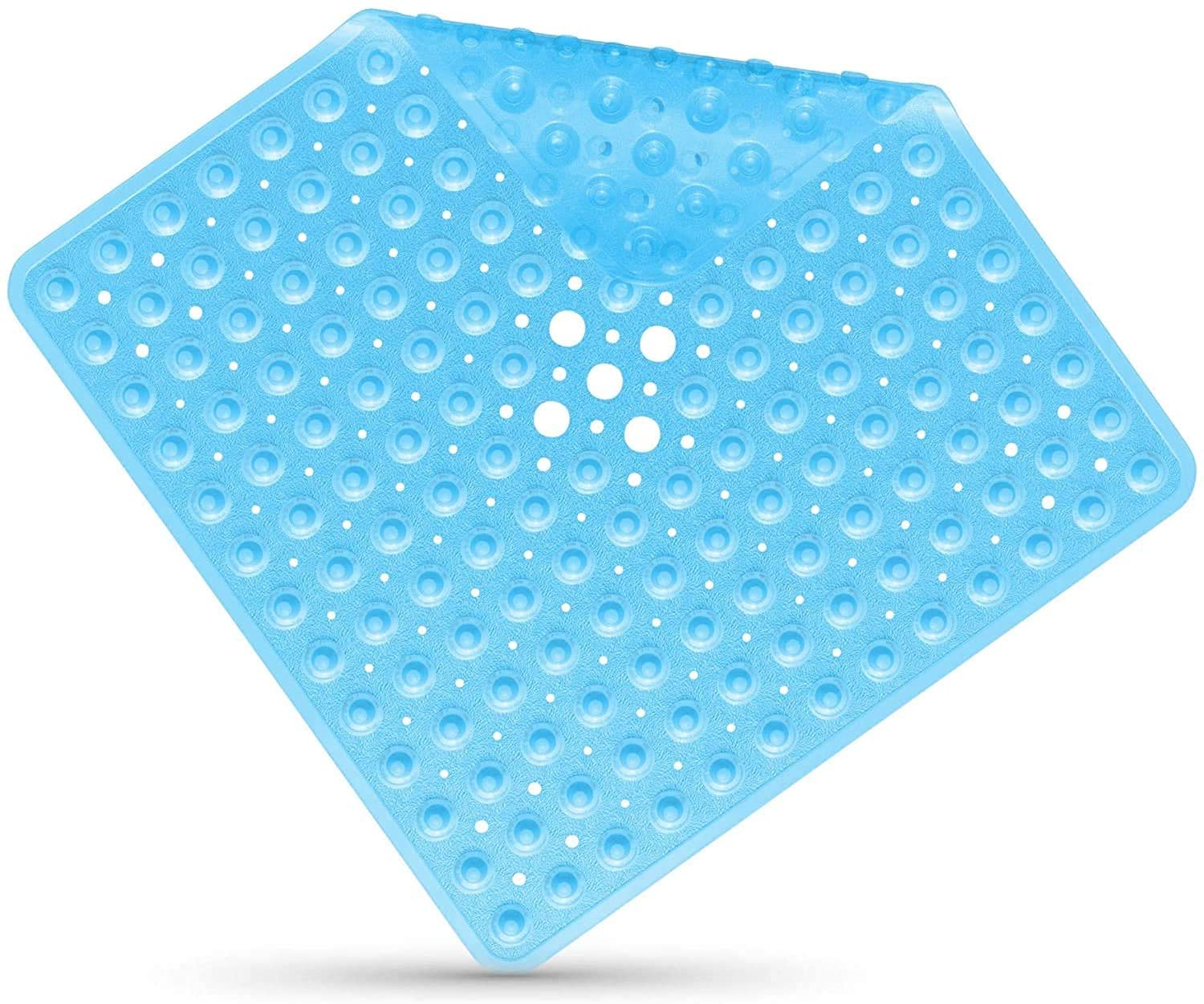 easyBee Shower Mat Skin Sensitive 53 x 53 cm Including Hanging | Non-Slip Mat Shower BPA Latex | Shower Mat Non-Slip Mould Resistant & Machine Washable | Non-Slip Bathroom Accessory Shower Mat (Blue)