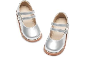 GINFIVE Toddler Girls Dress Shoes Little Kids Flats School Mary Janes Shoes