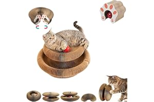 2026 Upgrade Kitty Curls Cat Scratcher,Twisty Paws Cat Toy,Magic Organ Cat Scratcher Board, Foldable Scratch Board Toy with B