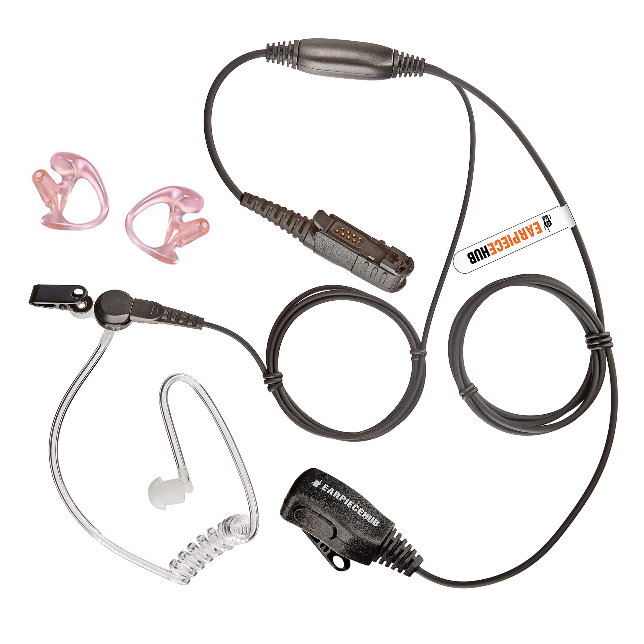 Earpiece Headset with Earmoulds for MOTOROLA MOTOTRBO Radio (Multi Pin) DP2000, DP2400, DP2600, DEP550, DEP570, DP3441