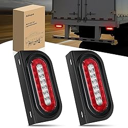 Nilight 6Inch Oval Trailer Tail Light 2PCS Red