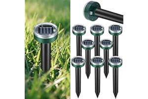 YOOYHHOME Mole Repellent for Lawns - Ultrasonic Gopher Repellent Solar Powered for Garden,Yard - Waterproof Sonic Mole Spike for Snake,Chipmunk,Outdoor Pest Control Vole Deterrent