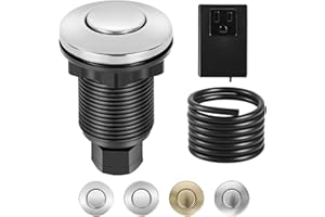 VEVOR Garbage Disposal Air Switch Kit, 2.5" Sink Top Air Switch for Food Waste Disposal, Polished Stainless Steel ON/Off Push