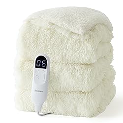 Bedsure Faux Fur Heated Blanket Twin Size, Fast