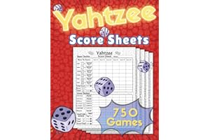 Yahtzee Score Pads: Large Print 8.5 x 11 Score Sheets for Easy Scorekeeping | 125 Pages (750 Games) | Clear Design Score Book